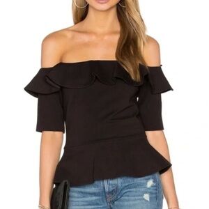 Amanda Uprichard Off-Shoulder Peplum Top - Size S